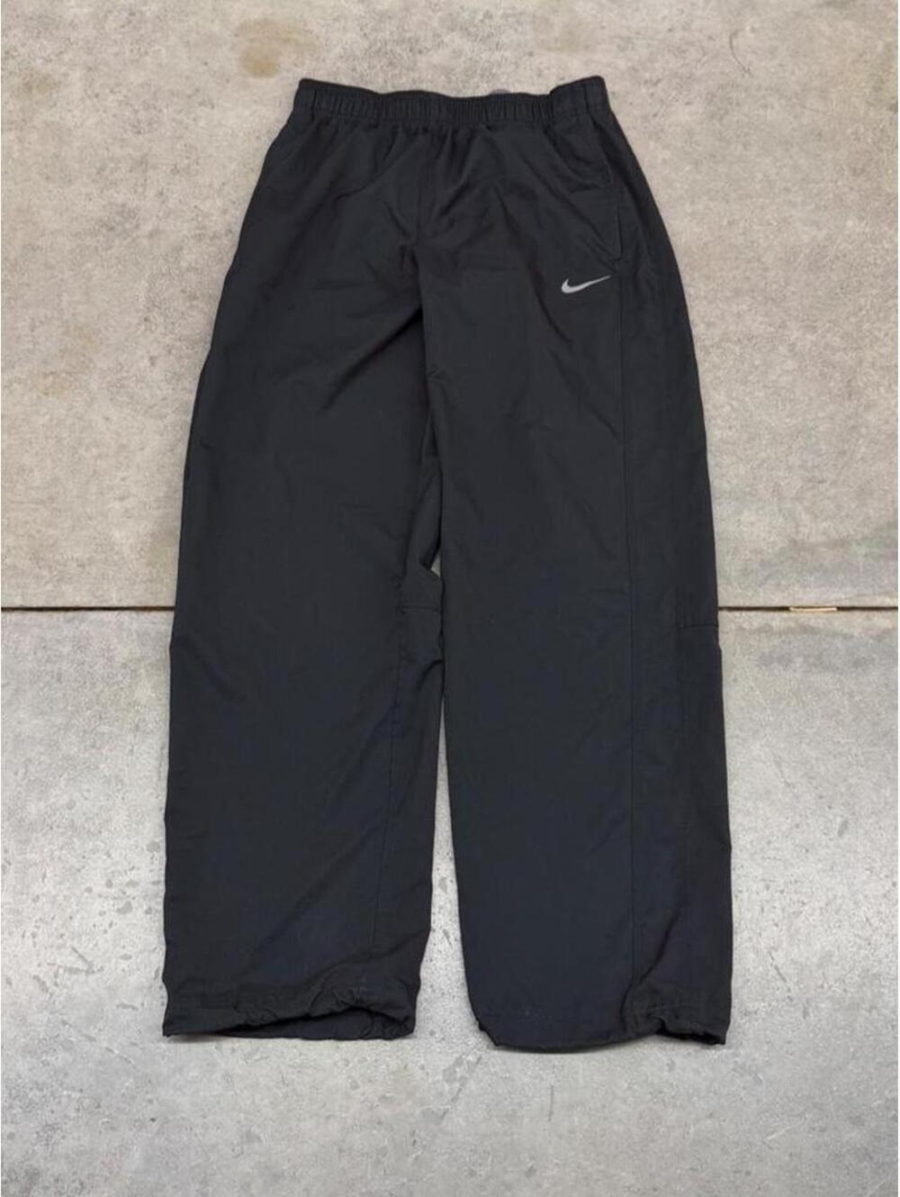 vintage nike dri fit black and 3m relaxed baggy fit track pants size medium